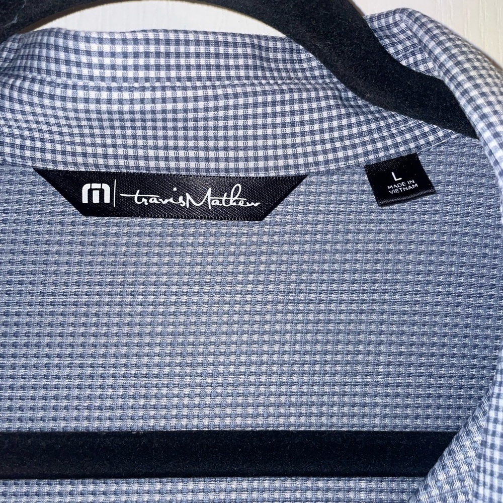 Travis Matthew Blue‎ Checkered Golf Polo Shirt Size Large - Picture 3 of 5